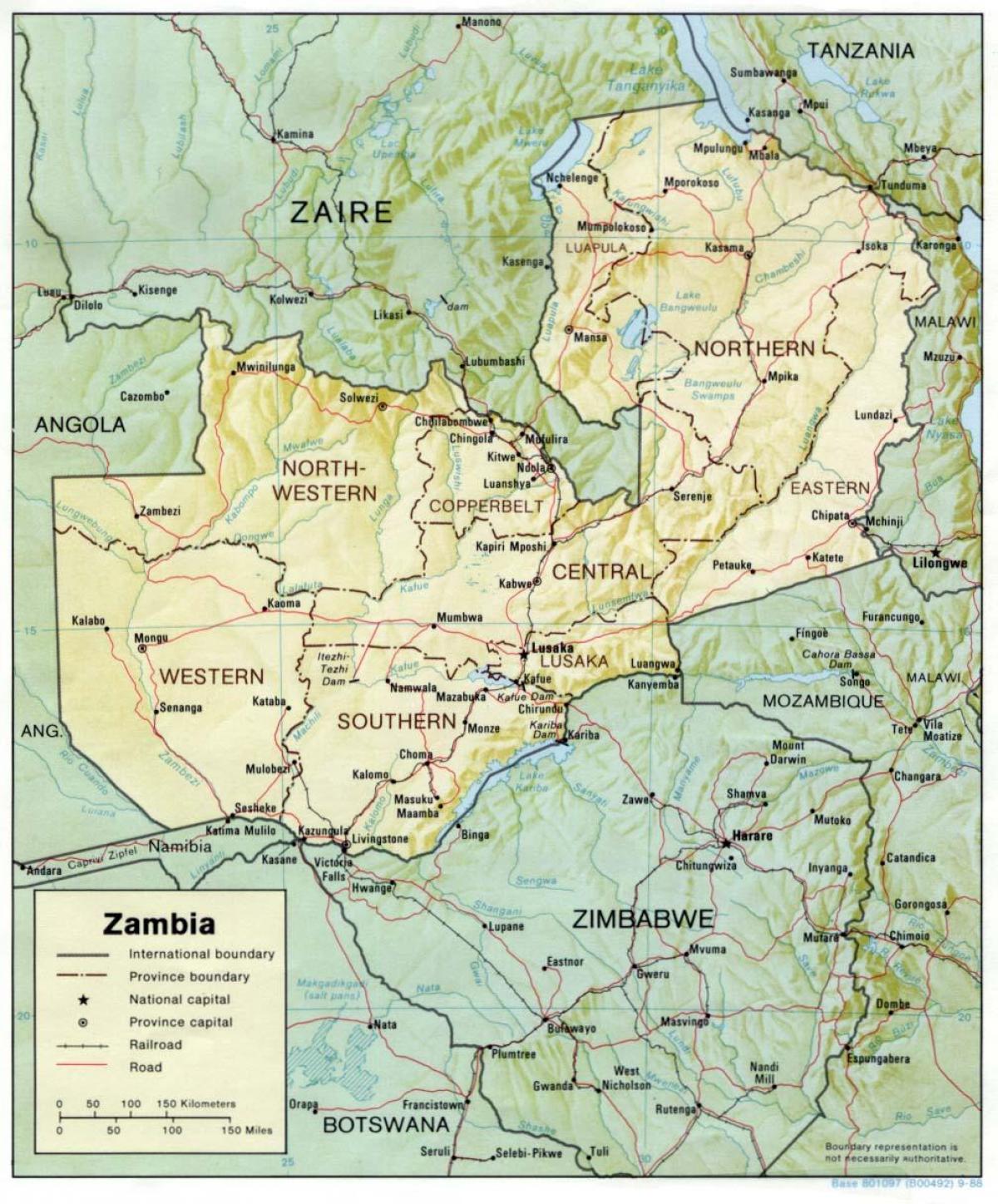 Mapa Zambii klimat