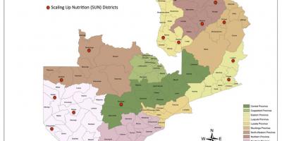 Zambia obszarów zaktualizowaną mapę