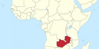 Mapa Afryki, pokazując Zambia