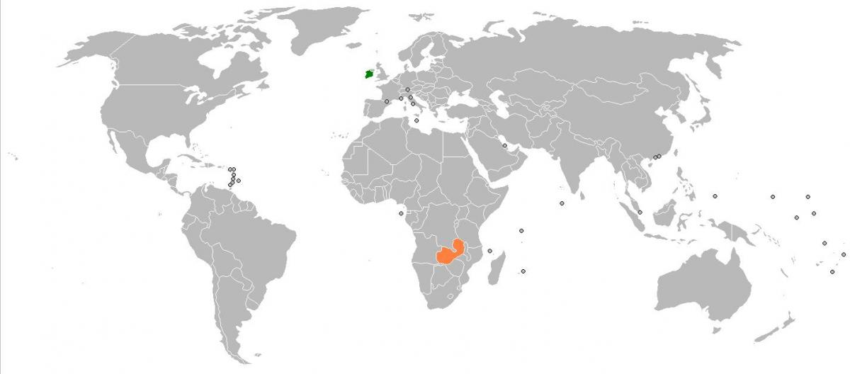 Zambia na mapie świata